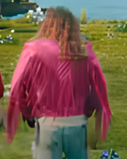 A Minecraft Movie Jason Momoa Pink Leather Jacket