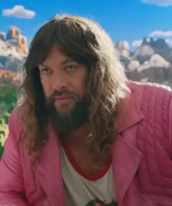 A Minecraft Movie Jason Momoa Pink Leather Jacket