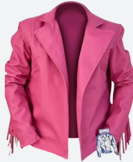 A Minecraft Movie Jason Momoa Pink Leather Jacket
