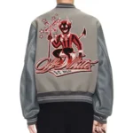 AC Milan Logo Off-White Gray Varsity Jacket