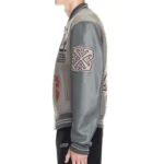 AC Milan Logo Off-White Gray Varsity Jacket