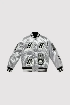 Billionaire Boys Club EVA BBC Silver Satin Jacket