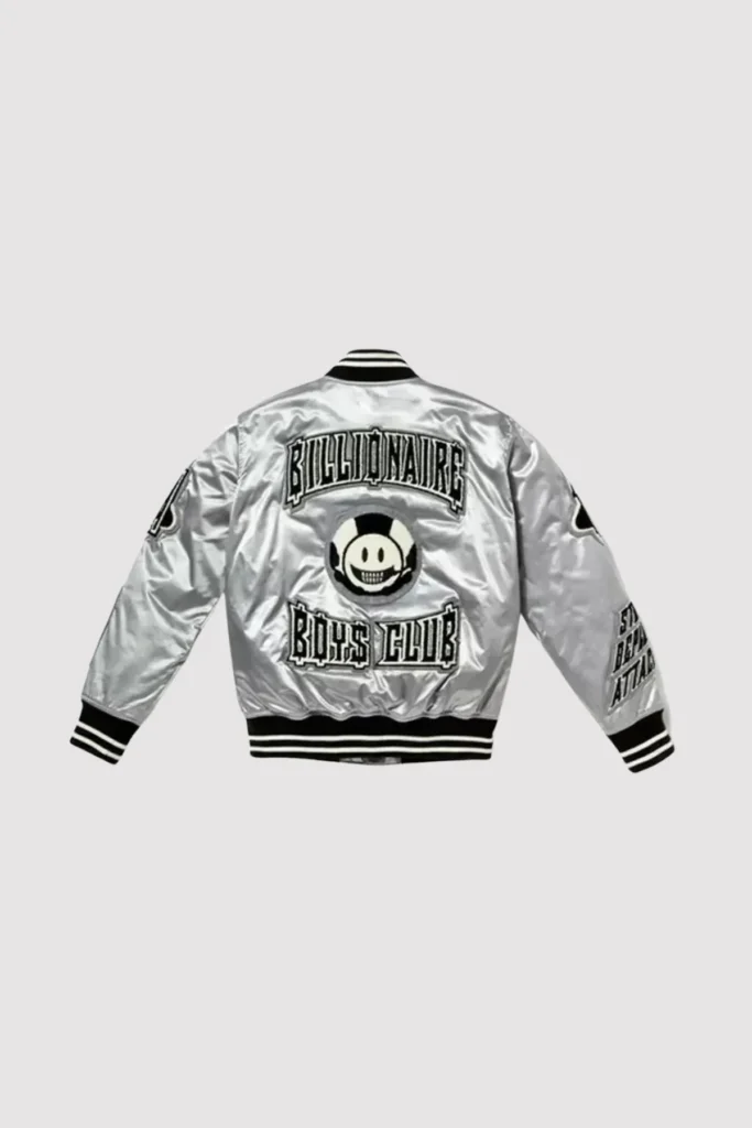 Billionaire Boys Club EVA BBC Silver Satin Jacket