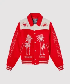 Billionaire Boys Club Western Red Varsity Jacket
