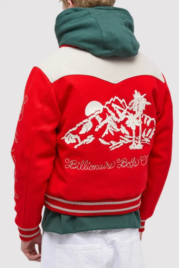 Billionaire Boys Club Western Red Varsity Jacket
