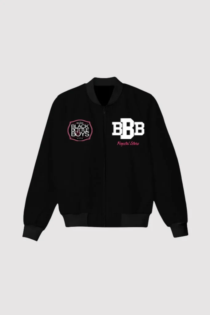 Black Bottle Boys And Girls Varsity Bomber Jacket