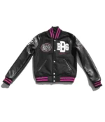 Black Bottle Girls Letterman Varsity Jacket