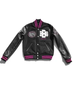 Black Bottle Girls Letterman Varsity Jacket