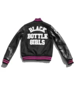 Black Bottle Girls Letterman Varsity Jacket