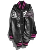 Black Bottle Girls Letterman Varsity Jacket