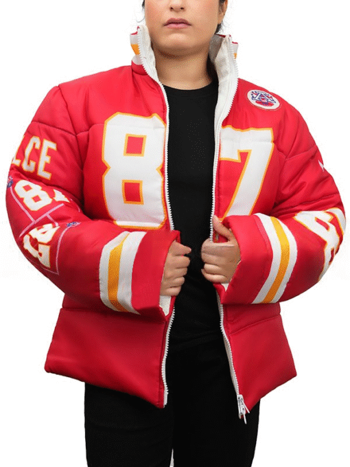 Taylor Swift Kelce 87 Chiefs Puffer Jacket