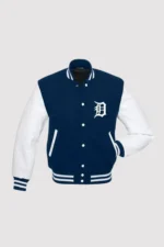 Detroit Tigers Blue and White Letterman Jacket