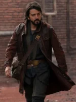 Diego Luna Andor Brown Leather Coat
