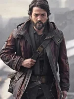 Diego Luna Andor Brown Leather Coat