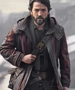 Diego Luna Andor Brown Leather Coat