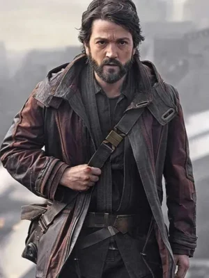 Diego Luna Andor Brown Leather Coat