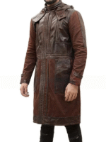 Diego Luna Andor Brown Leather Coat
