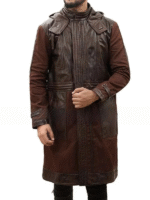 Diego Luna Andor Brown Leather Coat
