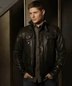 Jensen Ackles Supernatural Black Leather Jacket
