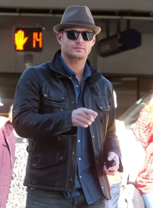 Jensen Ackles Supernatural Black Leather Jacket