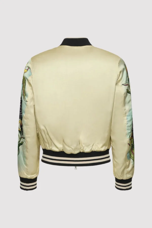 John Legend Embellished Bird Print Bomber Jacket