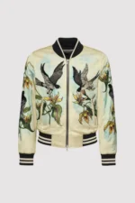John Legend Embellished Bird Print Bomber Jacket