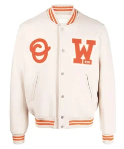 OW Logo-Patch Off-White Varsity Jacket
