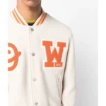 OW Logo-Patch Off-White Varsity Jacket