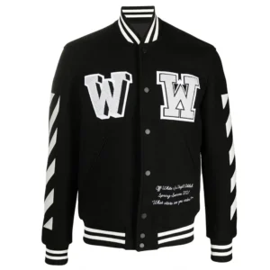 Off-White Black Wool Varsity Jacket