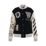 Off-White Black and Off White Varsity Jacket