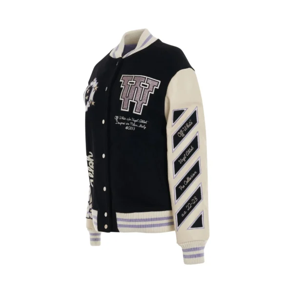 Off-White Black and Off White Varsity Jacket