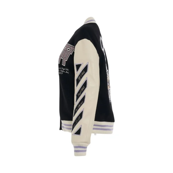 Off-White Black and Off White Varsity Jacket