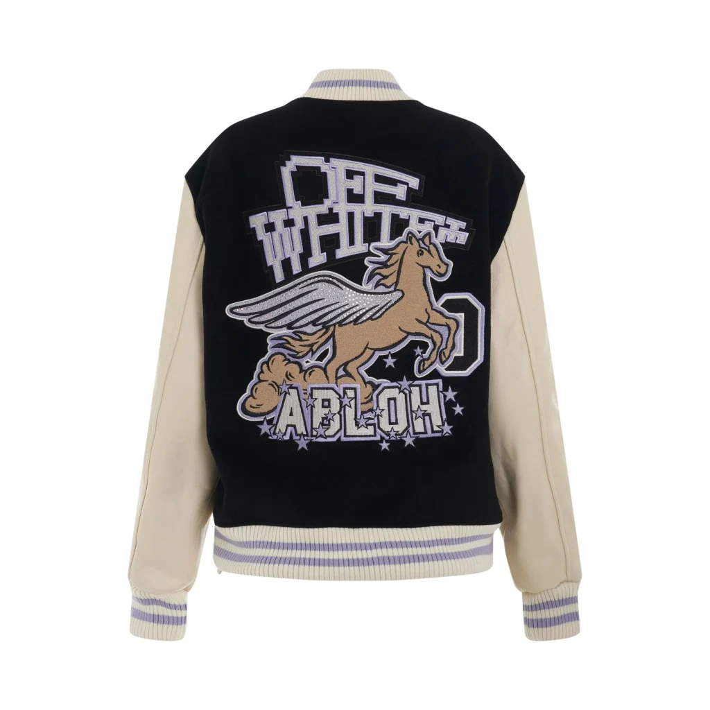 Off-White Black and Off White Varsity Jacket