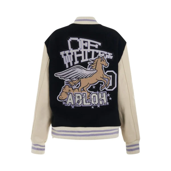 Off-White Black and Off White Varsity Jacket