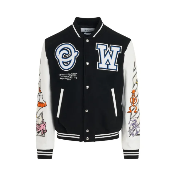 Off-White Black and White Varsity Jacket