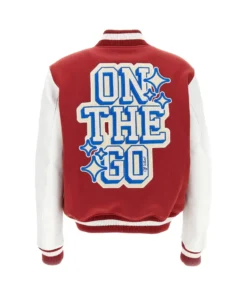 Off-White Red and White Varsity Jacket