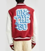 Off-White Red and White Varsity Jacket