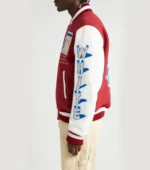 Off-White Red and White Varsity Jacket