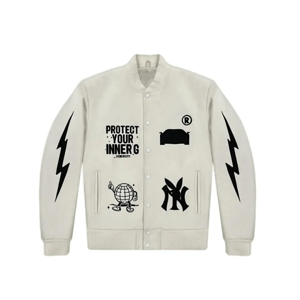 Protect Your Inner G Gang White Varsity Jacket