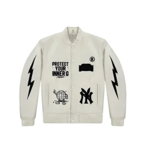 Protect Your Inner G Gang White Varsity Jacket