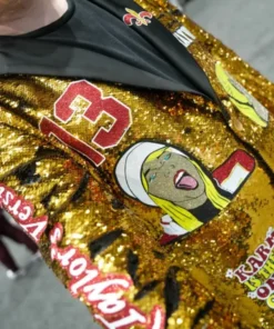 Super Bowl 2025 Taylor Swift Golden Sequined Jacket