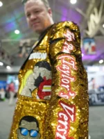 Super Bowl 2025 Taylor Swift Golden Sequined Jacket