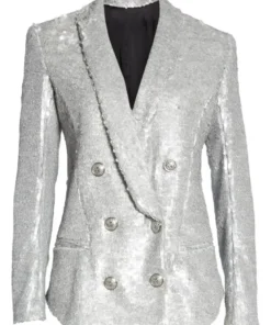 Taylor Swift Eras Tour Silver Sequin Blazer