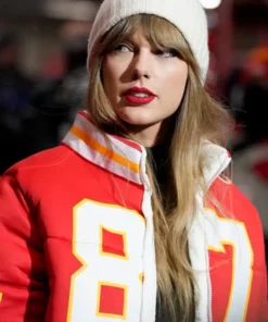 Taylor Swift Kelce 87 Chiefs Puffer Jacket