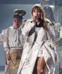 Taylor Swift Paris Eras Tour White Fringe Coat