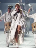 Taylor Swift Paris Eras Tour White Fringe Coat