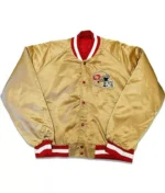Vintage Forty Niners Starter Jacket a football helmet on it