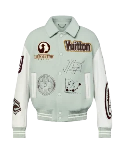 Louis Vuitton Aqua & White Varsity Jacket