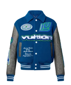 Louis Vuitton Embroidered Blouson Grey And Blue Jacket