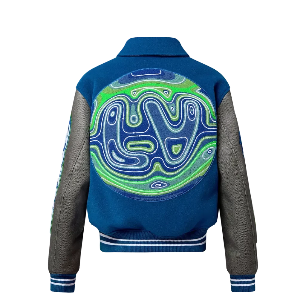Louis Vuitton Embroidered Blouson Grey And Blue Jacket